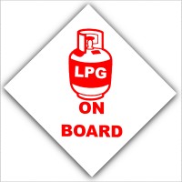 1 x LPG Gas On Board-Sticker-Caravan,Boat,Horsebox,Locker-Safety Warning Symbol Sign